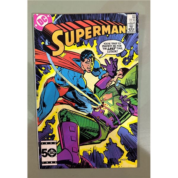 Superman #412 (Oct 1985, DC) Copper Age Comic - Lex Luthor Battle