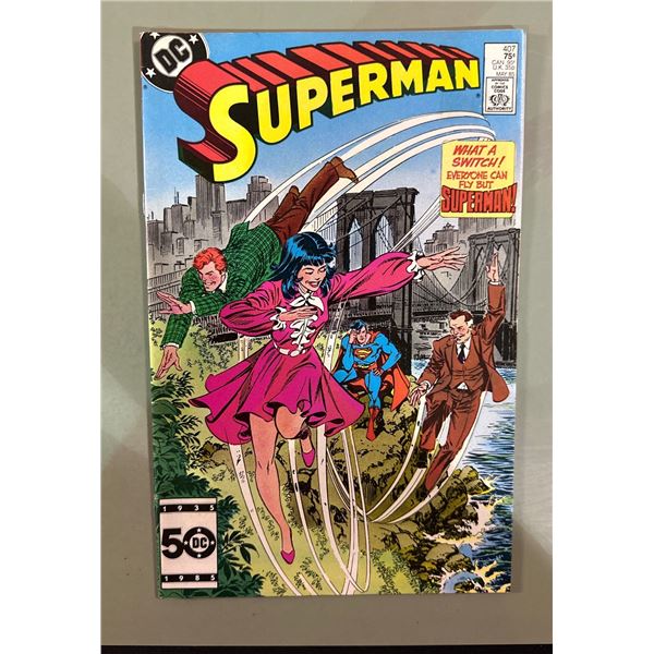 Superman #407 (DC Comics, 1985) What A Switch! Everyone Can Fly But Superman!