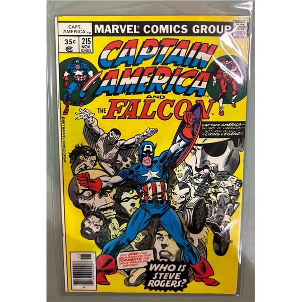 1977 Marvel Captain America and The Falcon #215 Comic - Who is Steve Rogers?