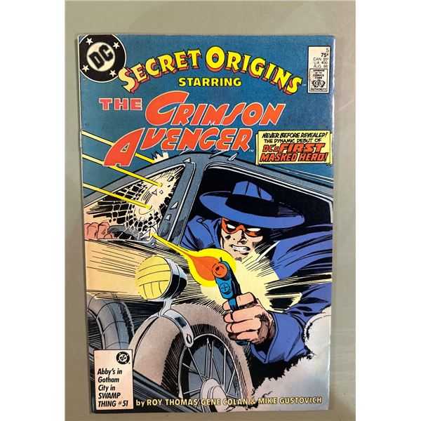 Secret Origins #5 (DC, 1986) Starring The Crimson Avenger. Newsstand.