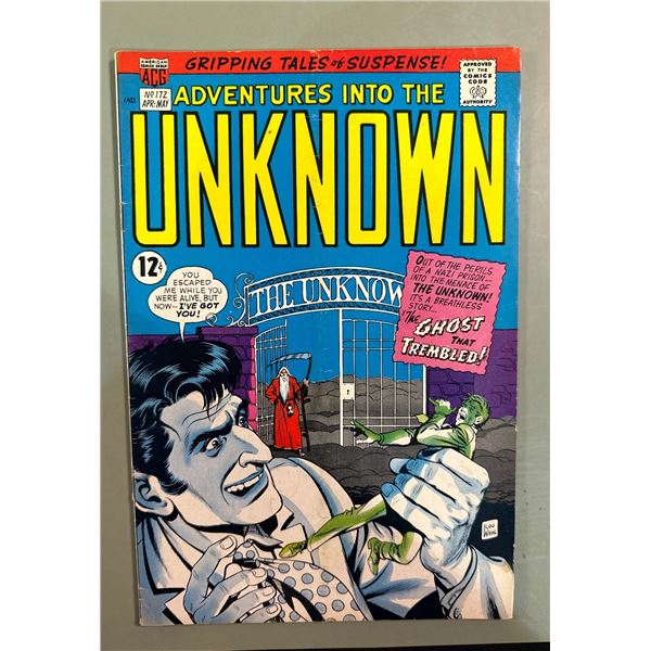 Adventures into the Unknown #172 (ACG, 1967) Comic "The Ghost that Trembled"