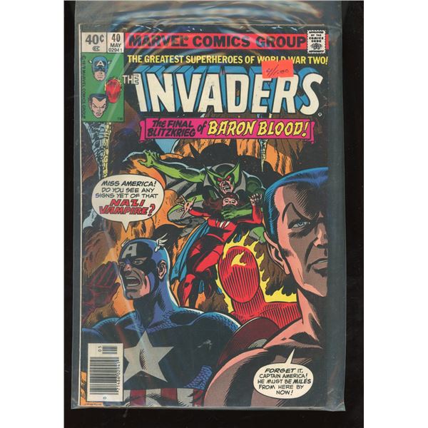 Invaders #40 (Marvel Comics Group, 1979) Baron Blood Cover