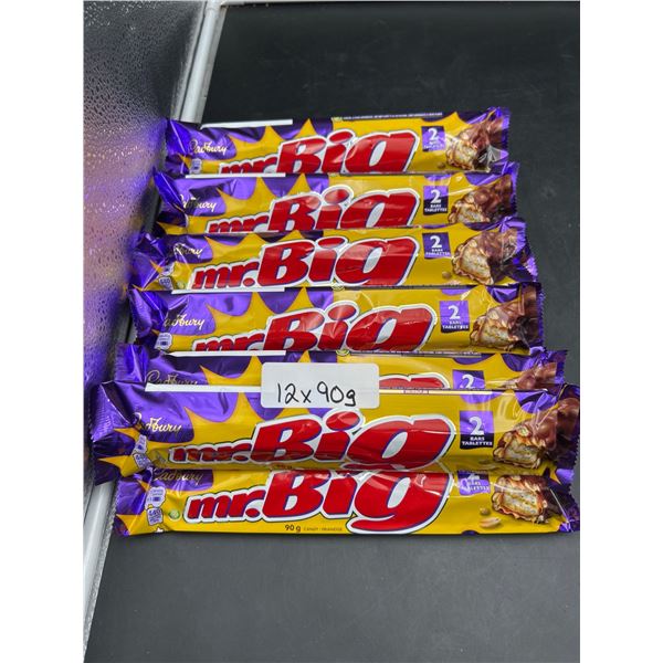 Lot of 12 Cadbury Mr. Big Chocolate Bars, 90g Each