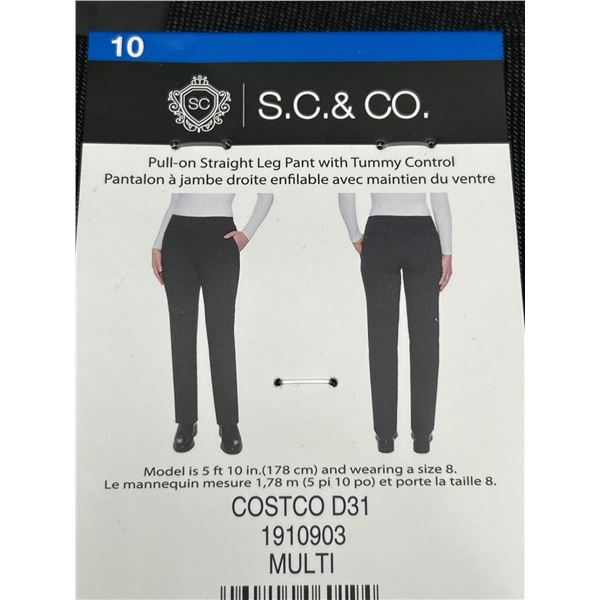S.C. & Co. Pull-On Straight Leg Pants with Tummy Control, Size 10, Model Costco D31