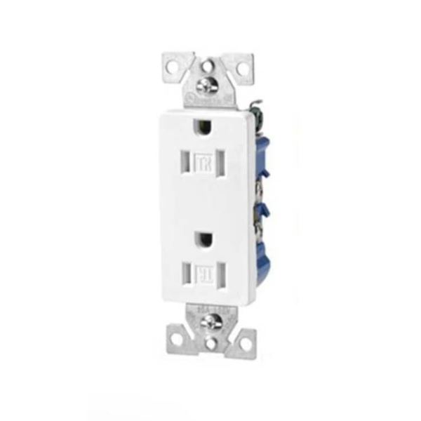 Eaton TR1107W-10-L Decorator Duplex Receptacle, 15A 125V, White, 10-Pack