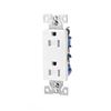 Image 1 : Eaton TR1107W-10-L Decorator Duplex Receptacle, 15A 125V, White, 10-Pack