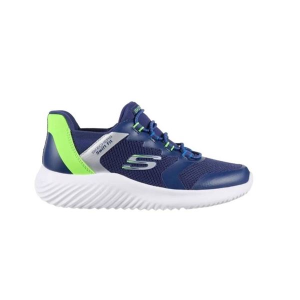 Skechers Men’s Sneakers with SwiftFit Technology in Blue and Green, Size 3,