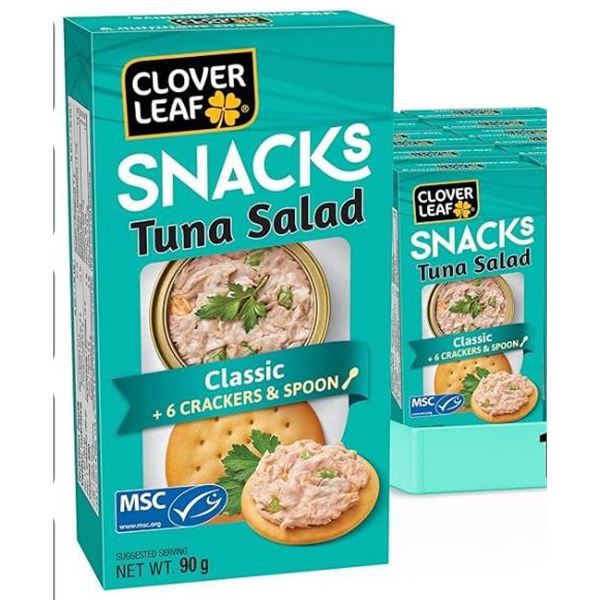 Clover Leaf Snacks Tuna Salad Classic Pack, 90g, Lot of 6