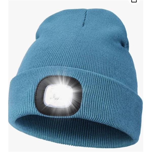 BK LED Toque – Blue Knit Beanie with Built-In LED Light