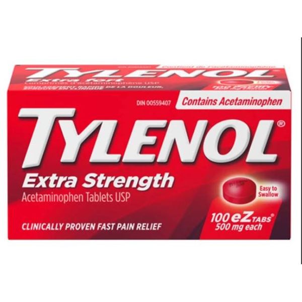 Lot of 2 Tylenol Extra Strength Acetaminophen Tablets, 24 Count Each