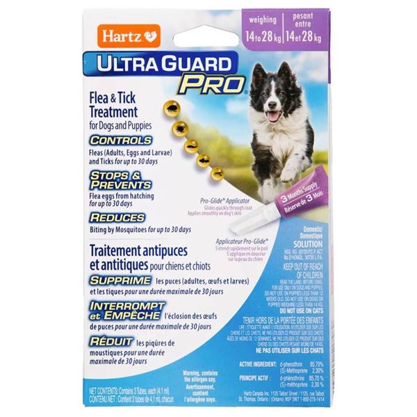 Lot of 2 – Hartz UltraGuard Pro Flea and Tick Treatment for Dogs and Puppies