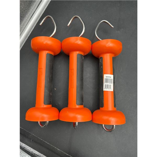 Lot of 3 Gallagher G69703 Gate Handle, 70 mm L Handle, Plastic/Rubber