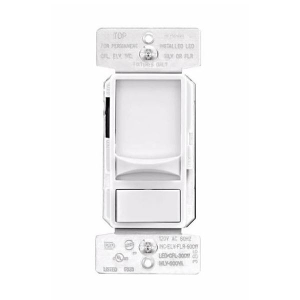 Eaton 600-Watt 120-Volt White Universal Sliding Dimmer Switch