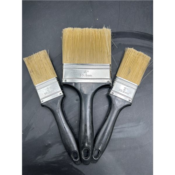 Three Paint Brushes – 1 Inch, 2 Inch, and 4 Inch with Synthetic Bristles