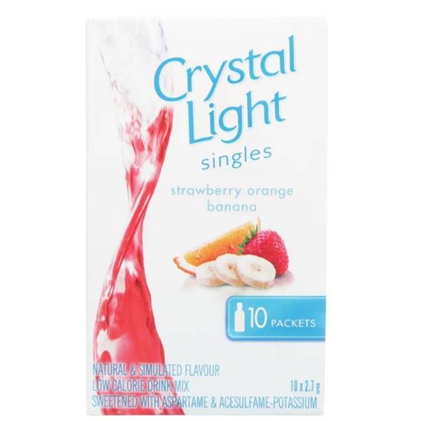 Lot of 3 – Crystal Light Singles Strawberry Orange Banana 10 x 2.7g Packets