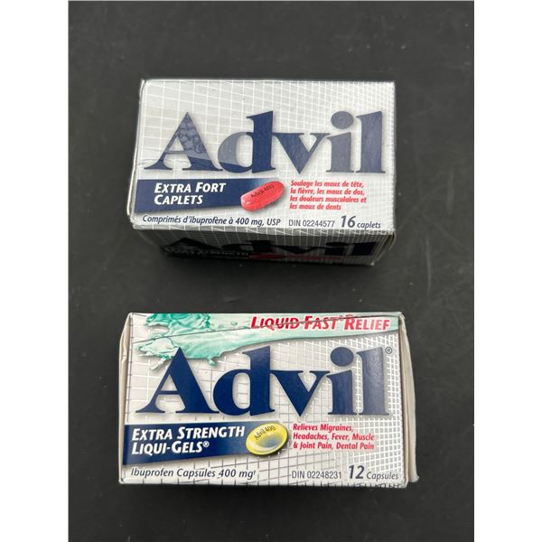 Lot of Advil Extra Fort Caplets and Extra Strength Liqui-Gels, 16 and 12 Count