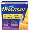 Image 1 : NeoCitran Extra Strength Cold and Sinus Lemon Flavor, 10 Single Pouches