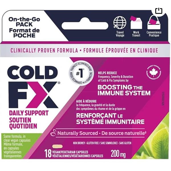 Cold-FX Daily Support 200 mg Capsules – 18 Count