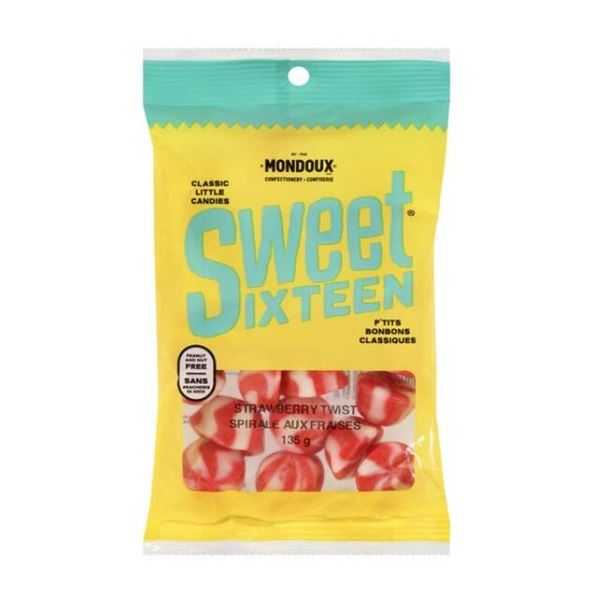 Lot of 2 Mondoux Sweet Sixteen Strawberry Twist Candies – 6 x 135 g