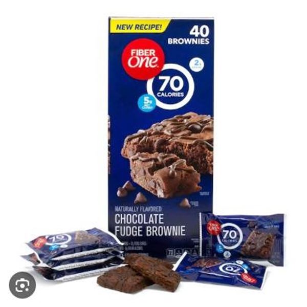 Fibre 1 Brownies Chocolatey Fudge, 1 kg, 40 Brownies per Pack