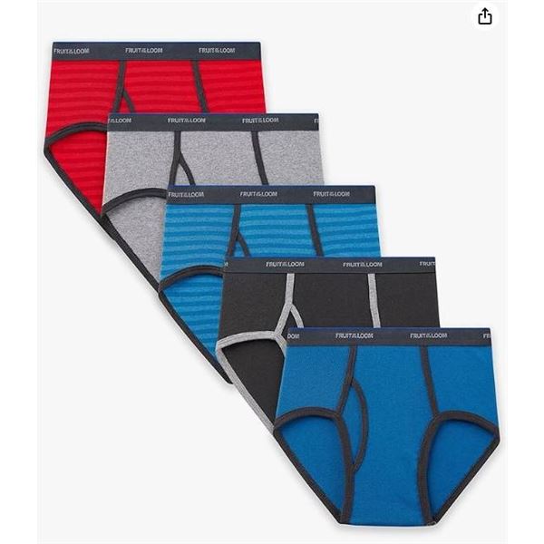 Fruit of the Loom Boys’ 5 Briefs, Size S/P (6-7), Multi-Color