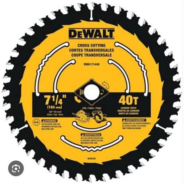 DeWalt DW3578B10 Circular Saw Blade 7-1/4 inch 40T