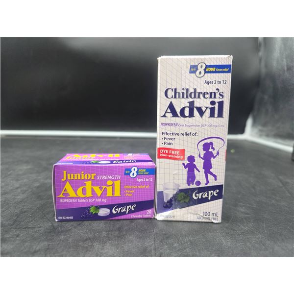 Junior Strength Advil Tablets 20 count and Children’s Advil Liquid, Grape Flavor 100ml