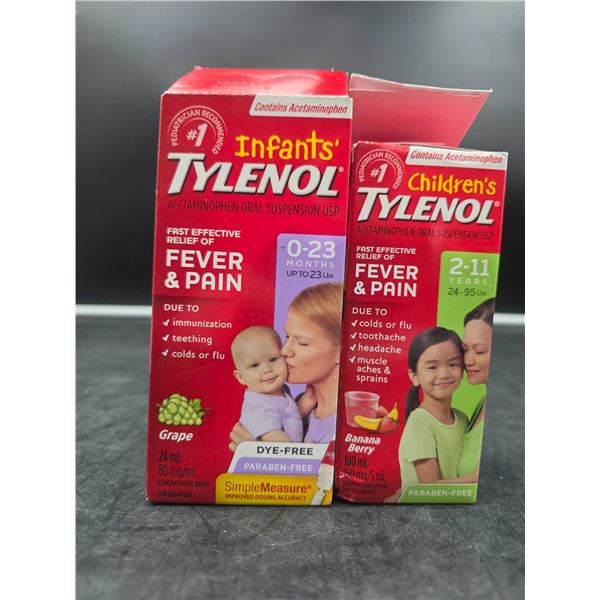 Tylenol Infants’ 24ml and Children’s Suspension Liquid, Grape and Banana Berry Fla