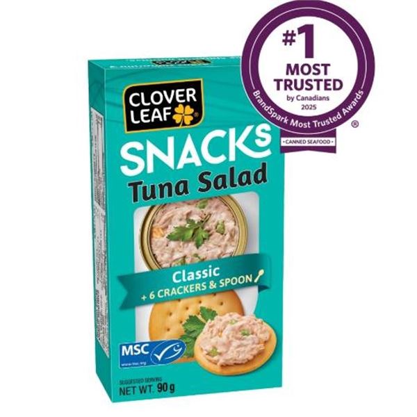 Clover Leaf Snacks Tuna Salad Classic With Crackers and Spoon, 90g, 4-Pack
