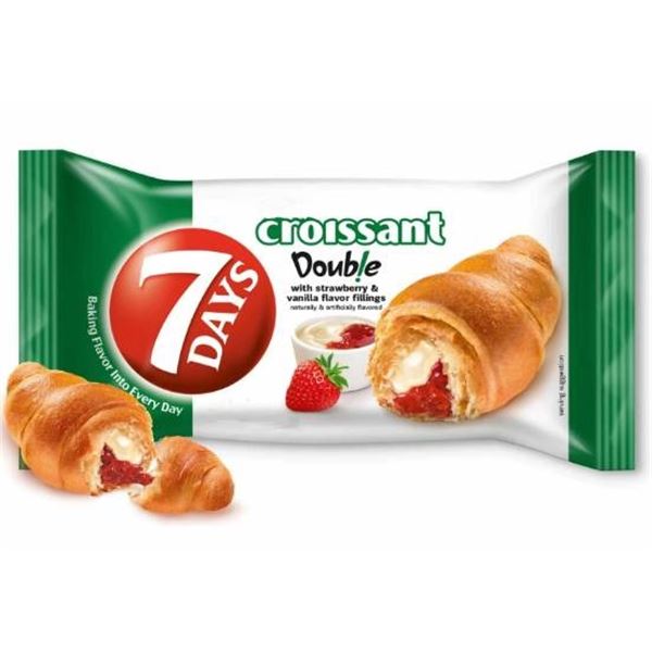 7 Days Double Croissant with Vanilla and Strawberry Fillings 12x75g