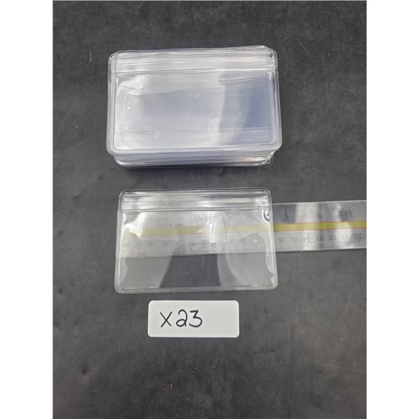 Lot of 23 Clear Plastic Protective Sleeves with ziplock style closure