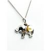 Image 2 : Sterling Silver White Sapphire (0.14ct) and Pearl Elephant Pendant with Sterling Silver C chain, W/A