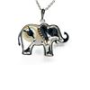 Image 4 : Sterling Silver White Sapphire (0.14ct) and Pearl Elephant Pendant with Sterling Silver C chain, W/A