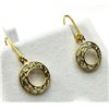 Image 2 : Gold Plated Sterling Silver Natural Rose Cut Diamond (0.25ct) Drop Style Earrings, W/A $370.00.