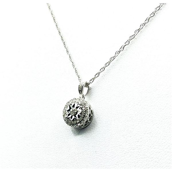 Sterling Silver Natural Diamond (0.10ct) Pendant with Sterling Silver Chain, W/A $625.00.