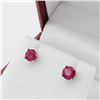Image 1 : 14KT White Gold Natural Enhanced Ruby Round Shape Earrings, Retail $450.00.