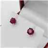 Image 2 : 14KT White Gold Natural Enhanced Ruby Round Shape Earrings, Retail $450.00.