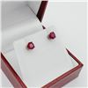 Image 3 : 14KT White Gold Natural Enhanced Ruby Round Shape Earrings, Retail $450.00.