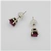Image 4 : 14KT White Gold Natural Enhanced Ruby Round Shape Earrings, Retail $450.00.