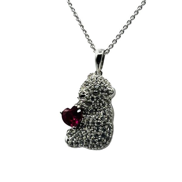 Sterling Silver Ruby (0.56ct) and White Sapphire (0.85ct) Pendant with Sterling Silver Chain, W/A $5