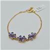 Image 1 : Gold Plated Sterling Silver Natural Tanzanite (2.70ct) 8-7" Long Bracelet, w/a $585.00. Tanzanite is