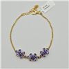 Image 4 : Gold Plated Sterling Silver Natural Tanzanite (2.70ct) 8-7" Long Bracelet, w/a $585.00. Tanzanite is
