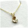 Image 1 : 10KT Yellow Gold Natural Citrine and CZ Flower Pendant with Gold Plated Sterling Silver Chain, Retai