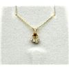 Image 2 : 10KT Yellow Gold Natural Citrine and CZ Flower Pendant with Gold Plated Sterling Silver Chain, Retai