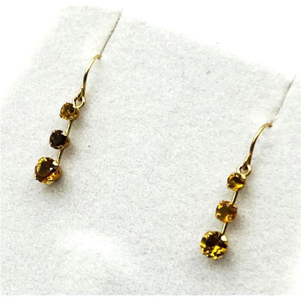 10KT Yellow Gold Natural Citrine Earrings, Retail $400.00.