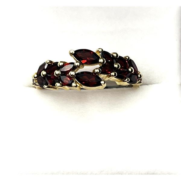 Gold Plated Sterling Silver Natural Garnet (2.10ct) Ring, Size 6.5, W/A $385.00. Garnet is the birth