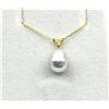 Image 2 : 14KT Yellow Gold South Sea Pearl and Diamond with Gold Plated Sterling Silver Chain, Retail $350.00.