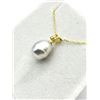 Image 3 : 14KT Yellow Gold South Sea Pearl and Diamond with Gold Plated Sterling Silver Chain, Retail $350.00.