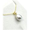 Image 4 : 14KT Yellow Gold South Sea Pearl and Diamond with Gold Plated Sterling Silver Chain, Retail $350.00.