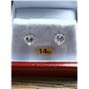 Image 2 : 14KT White Gold CZ 5mm Heart Shape Earring, Retail $300.00.